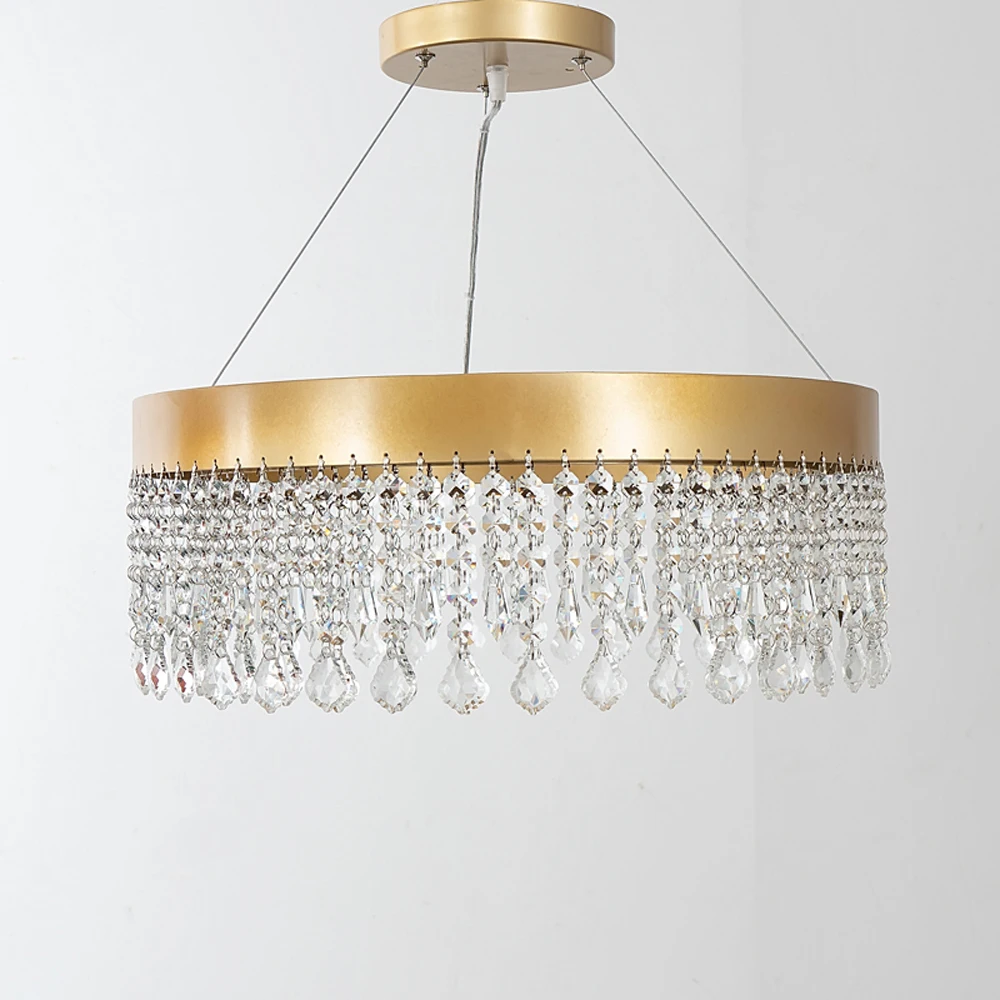 

new lustre design gold crystal chandelier Ac110v 220v cristal hanging lights living room bedroom lamp