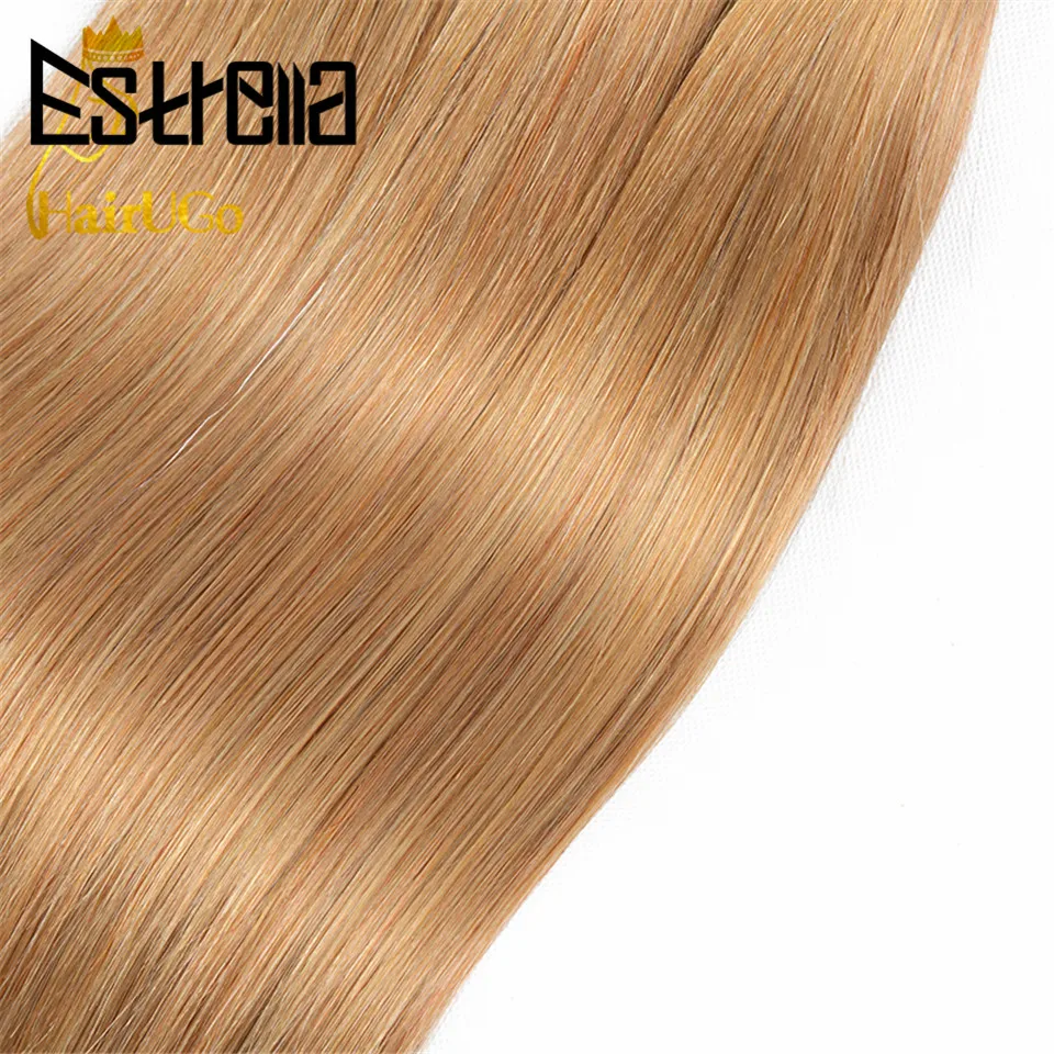 Peruvian Human Hair Weave Bundles Honey Bundles Blonde Straight Human Hair Extensions 27 Color Estrella Remy 100% Human Hair