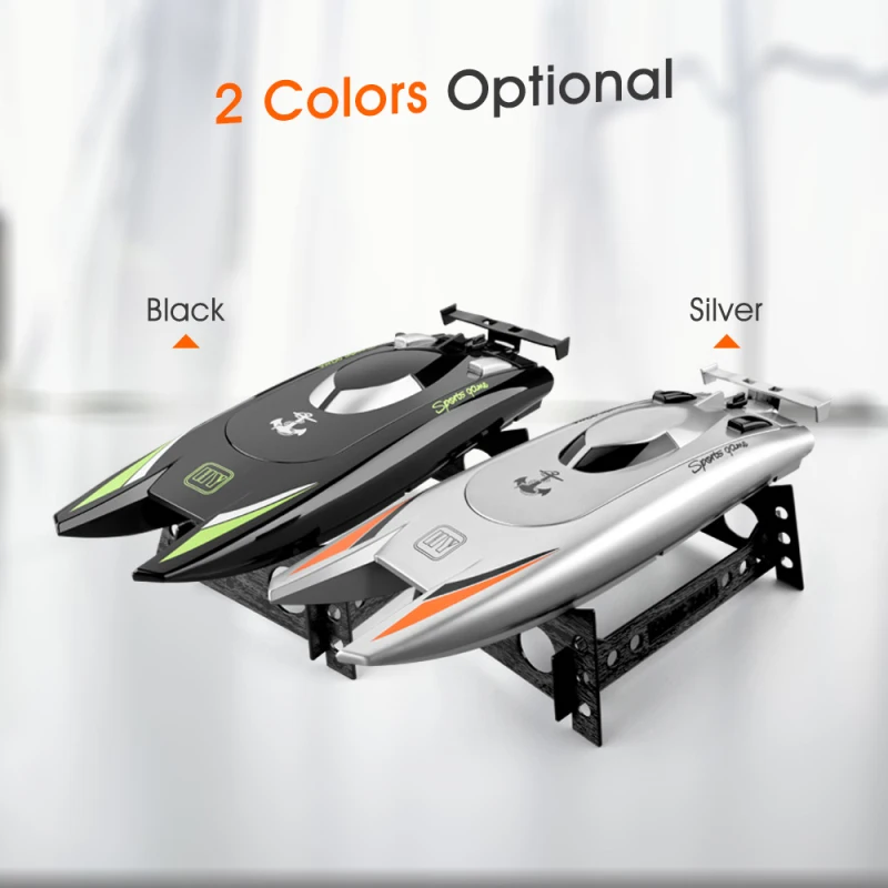 2.4G Updated High Speed RC Electric Speedboat Double Motor Waterproof RC Racing Boat 25mins play time with power Motor Boy Gift