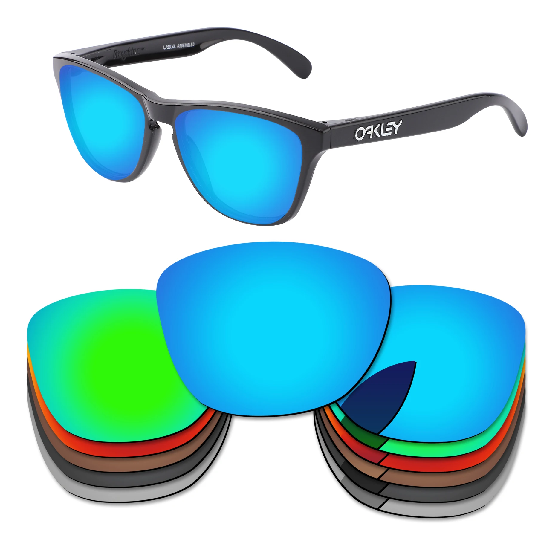 Bsymbo Replacement Lenses for-Oakley Frogskins XS OJ9006-53mm Youth Fit Sunglasses Polarized - Multiple Options