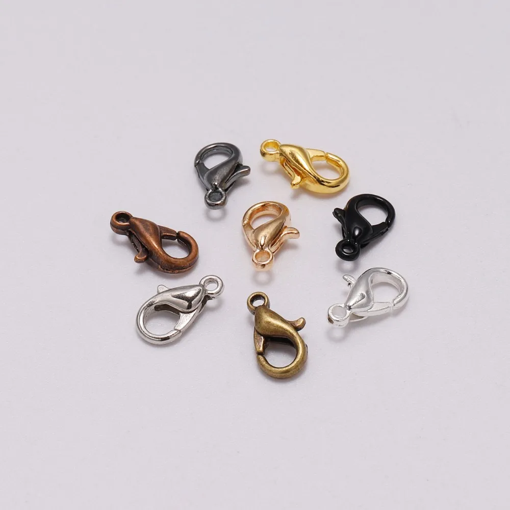 50pcs/lot 10*5mm Jewelry Findings Gold  Lobster Clasp Hooks For DIY Handmade Necklace Bracelet Chain Wholesale Accessory