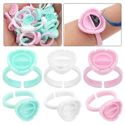 100pcs Eyelash Glue Cup Rings Holder Lash Extension Supplies Accessories Disposable Glue Bows Eyelash Extension Glue Cup Ring