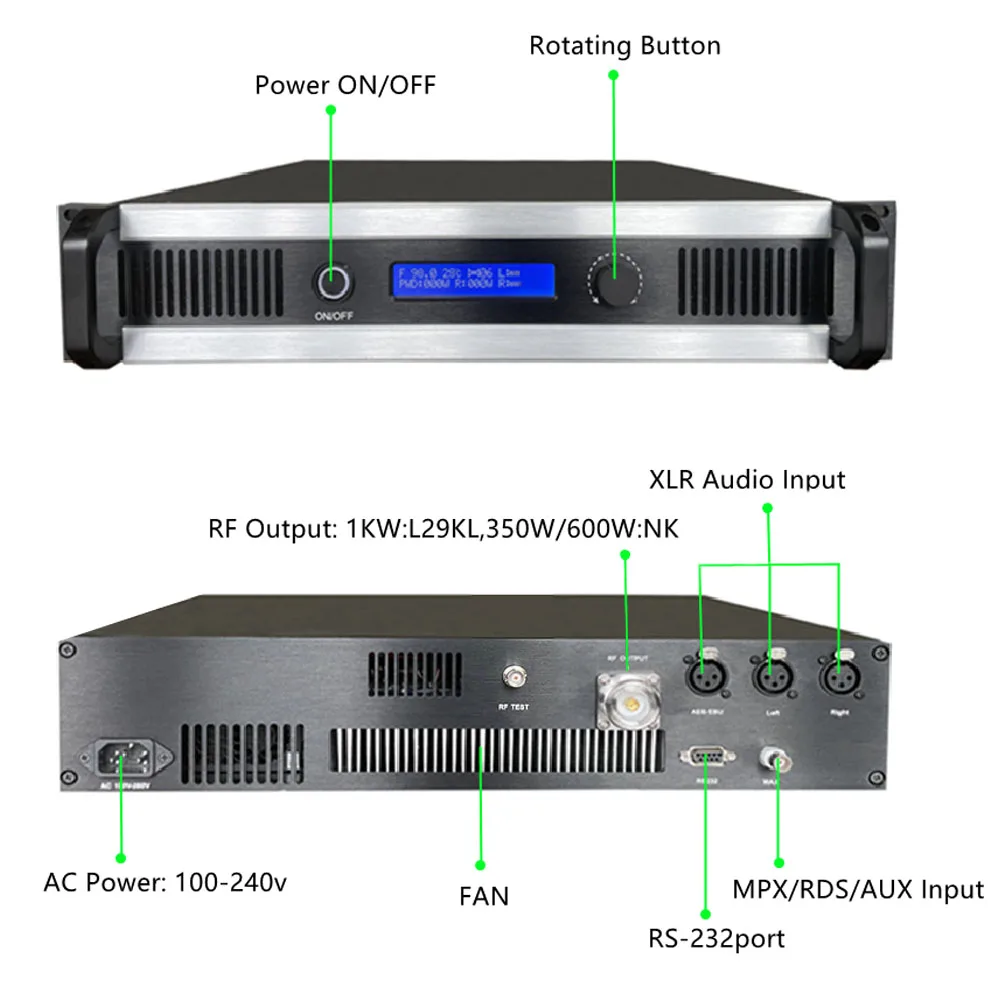 300W 300Watts FM Transmitter Broadcasting Equipment for Radio Staion Church