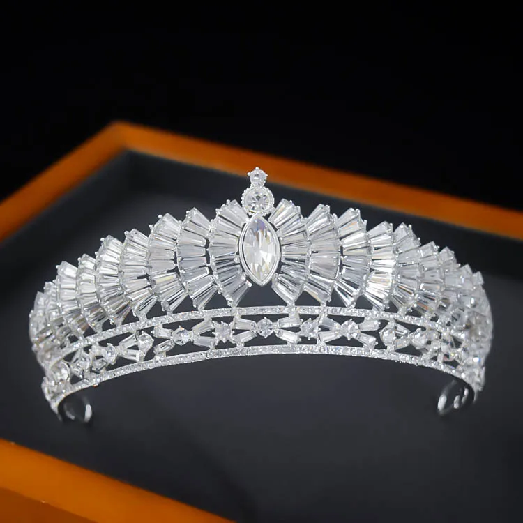 NiuShuya Crystal Queen Diadem i korony Diadem dla panny młodej kobiety chluba ozdoby do włosów głowa ślubna biżuteria akcesoria