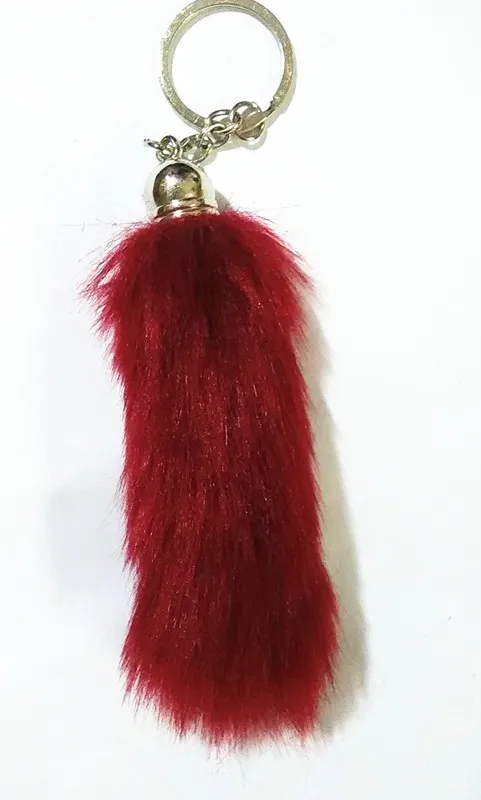 13 Color High Quanlity Tail Design Fake Fox Fur Car Key Ring Bag Chain Personality is Hanged Keychains