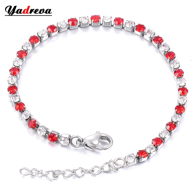 Verschiedenfarbiges Klassisches Zironia Luxus-Tennisarmband Hochzeit Edles Schmuckgeschenk – Detail 1