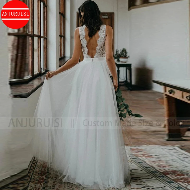 Sexy V Neck Wedding Dress Boho Vestido De Noiva 2020 Robe Mariage Trouwjurk Sukienka Na Wesele Hochzeitskleid Brautkleid Gelinli