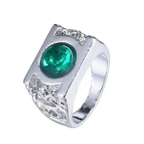 Fashion Jewelry Charm Green Lantern Ring For Men And Women