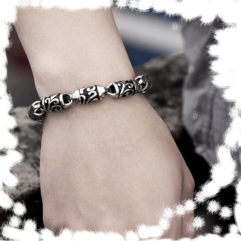 Retro Men's Viking Titanium Steel Bracelet Wristband Nordic Mythology Rune Amulet Bracelets on hand Jewelry For woman Trend gift