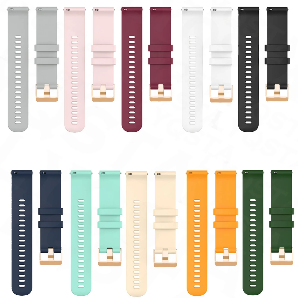 Soft Silicone Watchband For Xiaomi Huami Amazfit GTS 3 Watch Band Rose Gold Buckle Bracelet For Amazfit GTR 42mm Bip Wriststrap