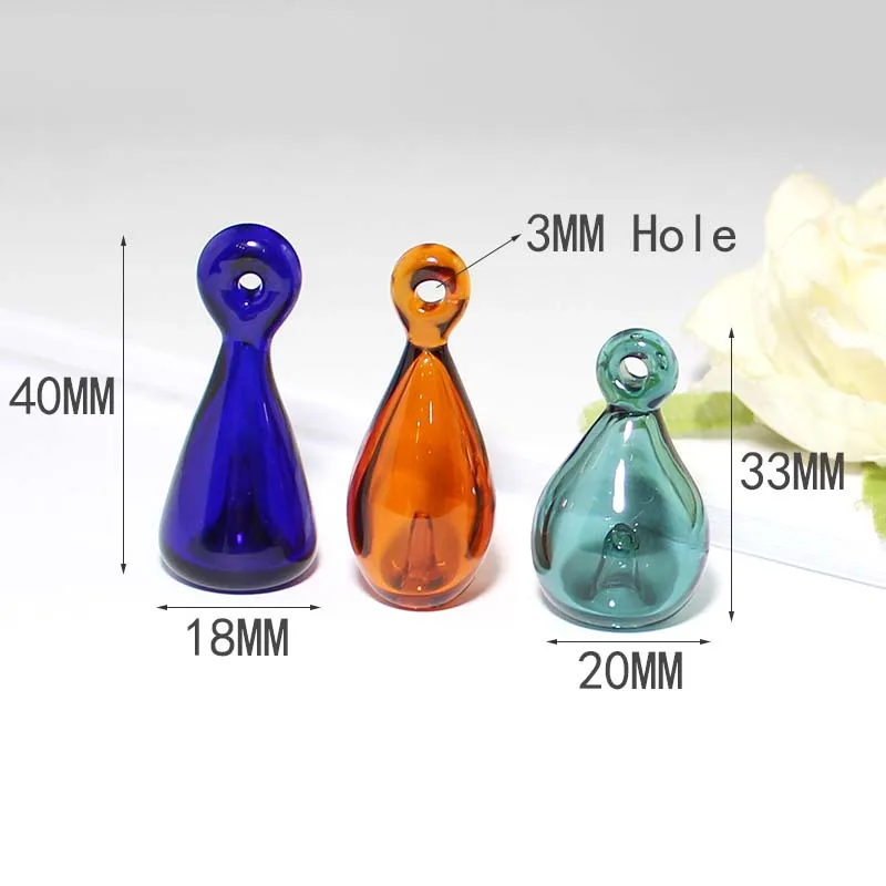 2pcs  Perfume vial pendant Aroma Vial Pendant Murano Glass Essential Oil Diffuser Bottle Pendant