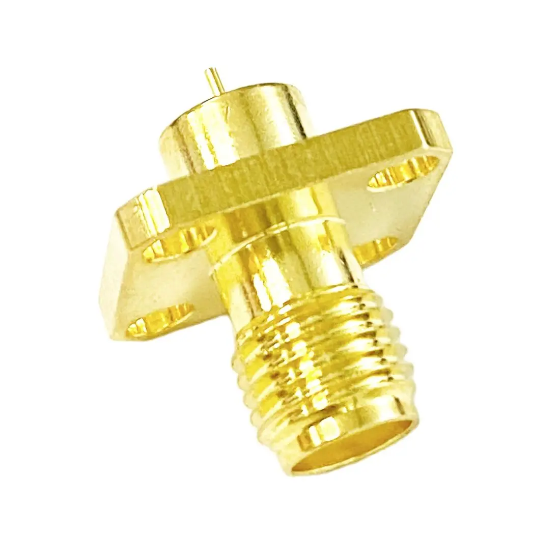 1pc SMA Female Jack RF Coax Connector 4-hole Flange Solder Post Straight Pillars Goldplated New Wholesale