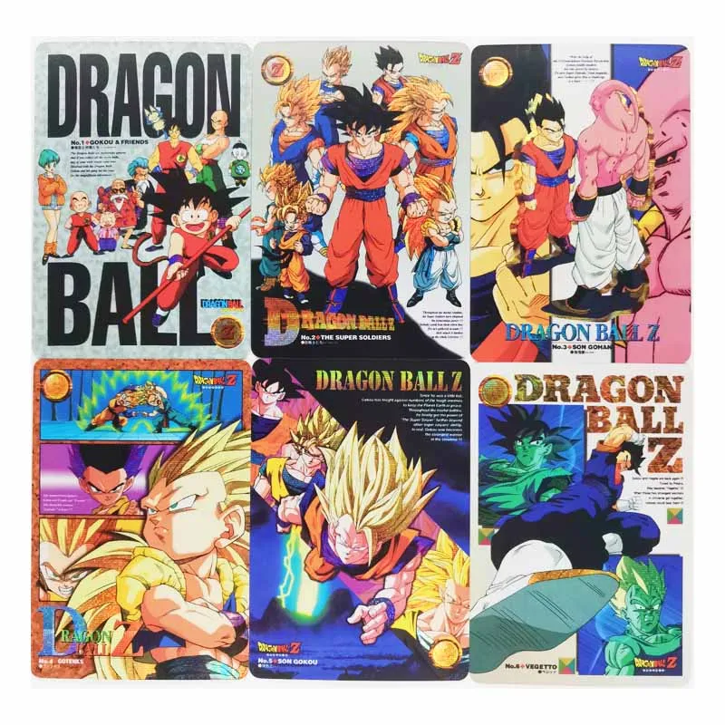 Cartas coleccionables de Dragon Ball Jumbo Adventure Stories No.1, cartas de batalla Saiyan de superhéroes, Ultra Goku, Vegeta, 9 unids/set