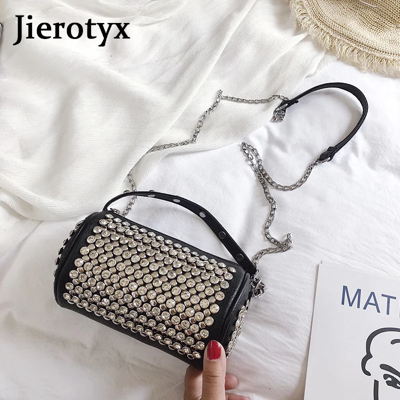 JIEROTYX-Bolso cuadrado de lentejuelas para mujer, bolsa de hombro de cuero PU de alta calidad, diseñador de lujo, venta al por mayor