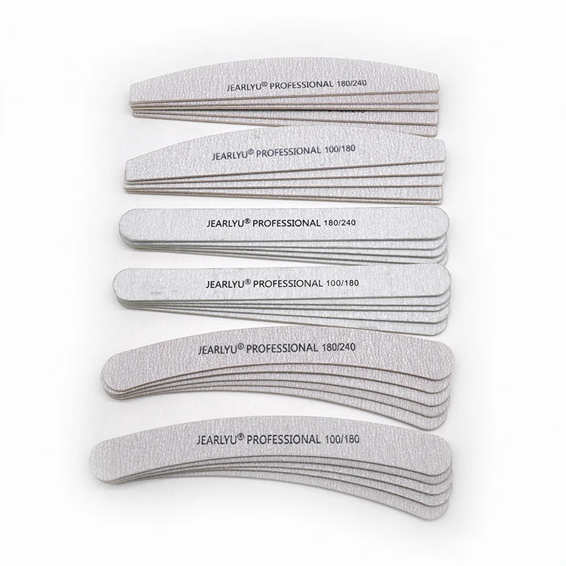 10 Pcs/lot Wood Nail File 100/180/240 Manicure Files Double-sided Nails Polish Sanding File Professional Accessory Buffer Tools