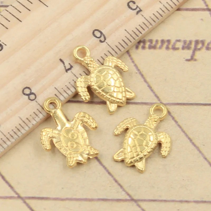 20pcs Charms Turtle Tortoise Sea 16x12mm Tibetan Bronze Silver Color Pendants Antique Jewelry Making DIY Handmade Craft Pendant