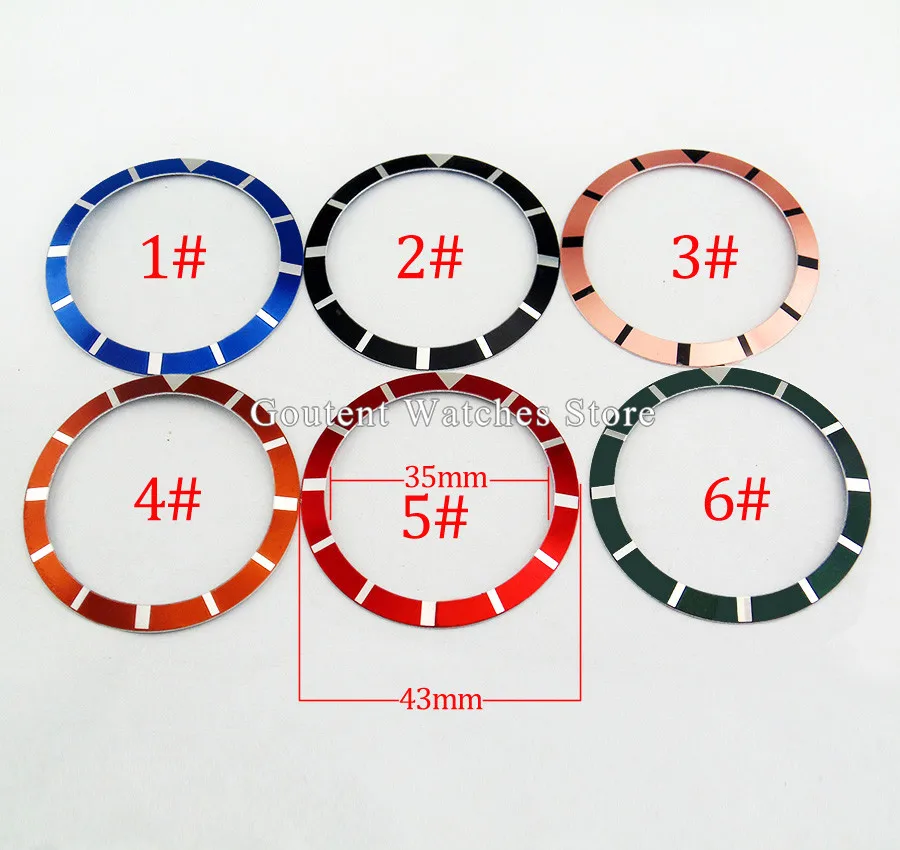 Goutent Hot Selling 43mm Aluminum Material Watch Bezel Insert Fit 46mm Watch