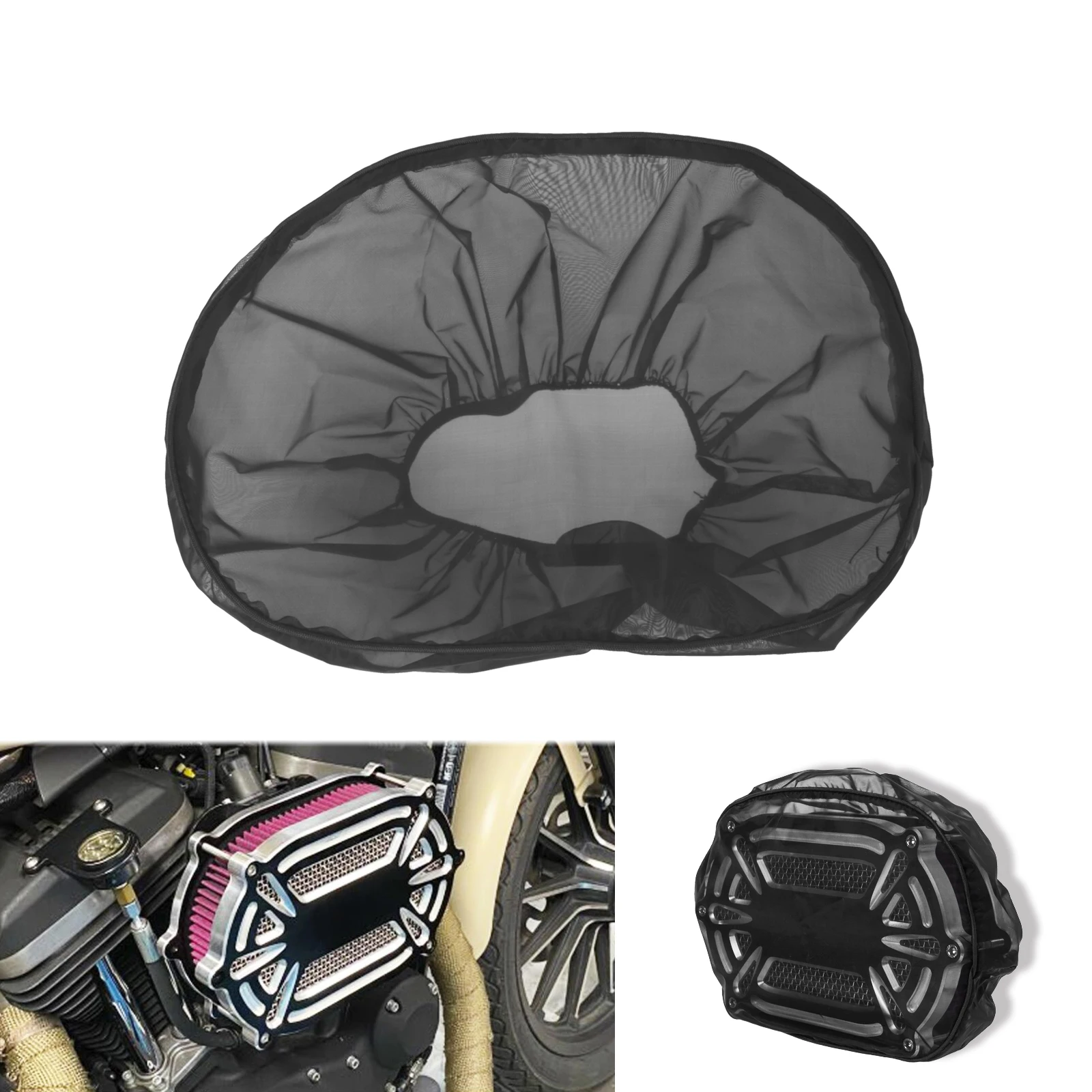 Motorrad Luftfilter Schwarz Regen Socke Schutzhülle Für Harley Sportster XL Dyna Softail Touring Road Street Glide