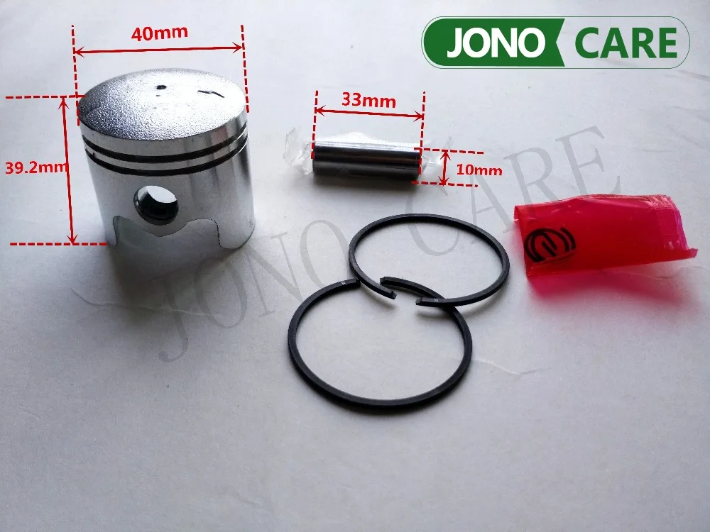 Imagem -03 - Diâmetro 40 mm do Conjunto Completo do Jogo do Pistão do Aparador da Grama do Cortador da Escova para o Cilindro de Motor de 1e40f5 Tl43 Cg430 Mitsubishi Parte 43cc Bc430 40-5