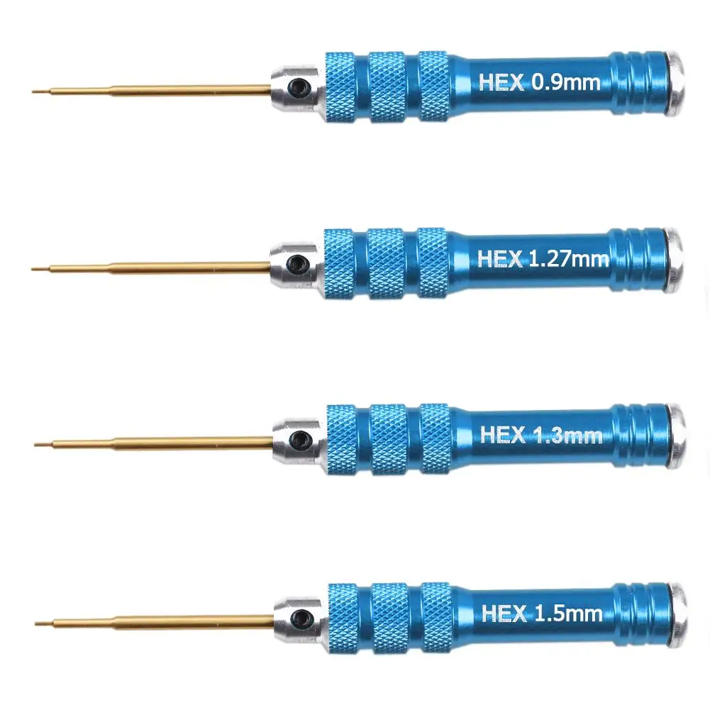 HSS Blue Handle Hex Screwdriver Tool Set Steel Titanium Plating Hex Screwdriver Tool Set for RC Helicopter Repair Household Tool