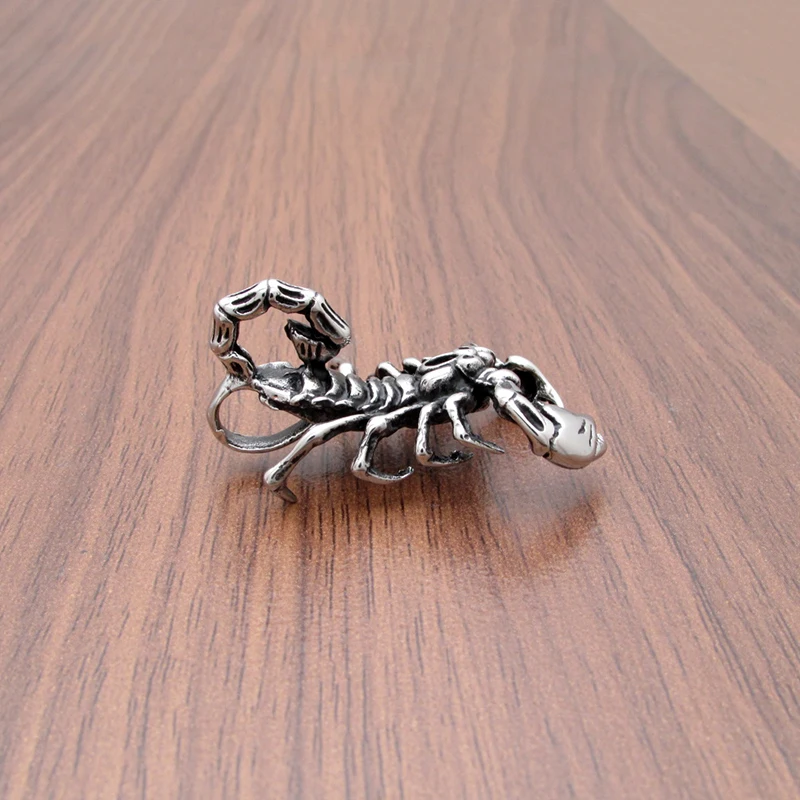 Punk 316L Stainless Steel Silver Color Black Scorpion Pendant Jewelry For Animal Gift