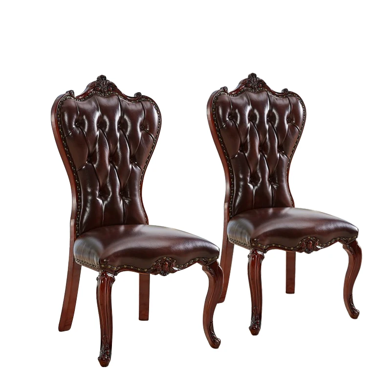 

Solid wood dining chairs, American chairs, stools, adult carved retro chairs, writing chairs, European chairs