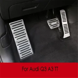 Aluminum Car Footrest Pedal Fuel Gas Brake Pedals Pad Plate For Audi Q3 8U A3 8P A1 TT LHD Car Styling Accessories