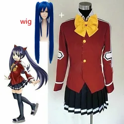 Anime Fairy Tail Wendy Marvell Cosplay Costume Halloween Party Clothing Custom Size Dresses Suit School Uniform Tops+Skirt+Tie