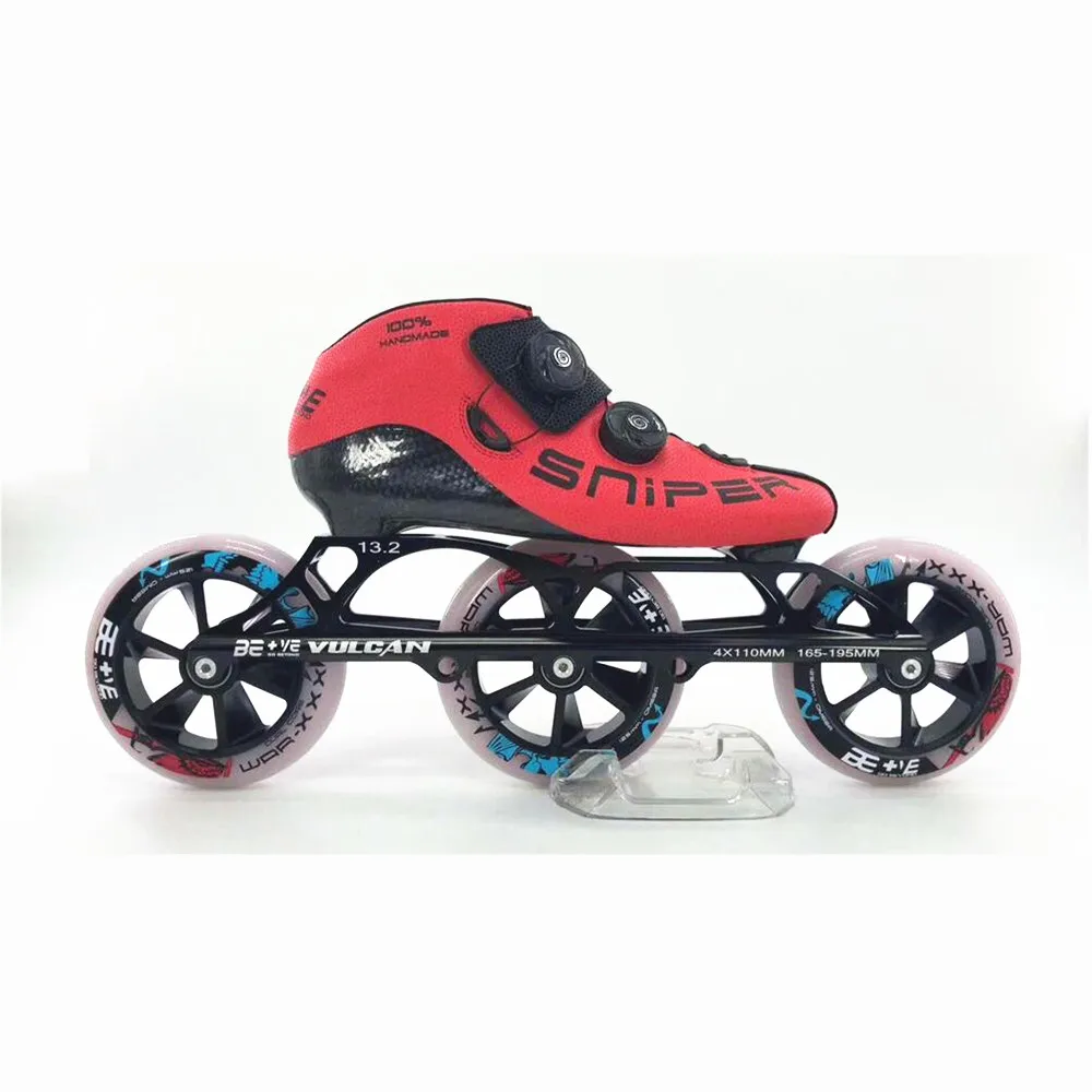 Professinal BE+VE 3 wheels 3X125mm Race SNIPER inline speed skates shoes BE Vulcan 125mm Marathon Roller skates Cado Dual-hard 