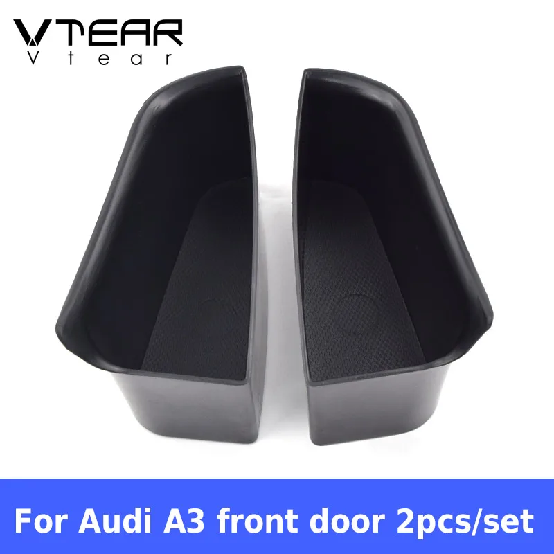 Vtear For Audi A3 8v Door Storage Box Car Door Handle Container Holder Pocket Stowing Tidying Cover Interior Accessories Parts