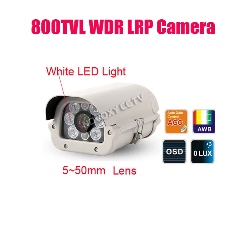 Free shipping 800TVL sony Effio-V Waterproof Car Vehicle License Plate Number Recognition WDR LPR Camera 5~50mm White Light LED