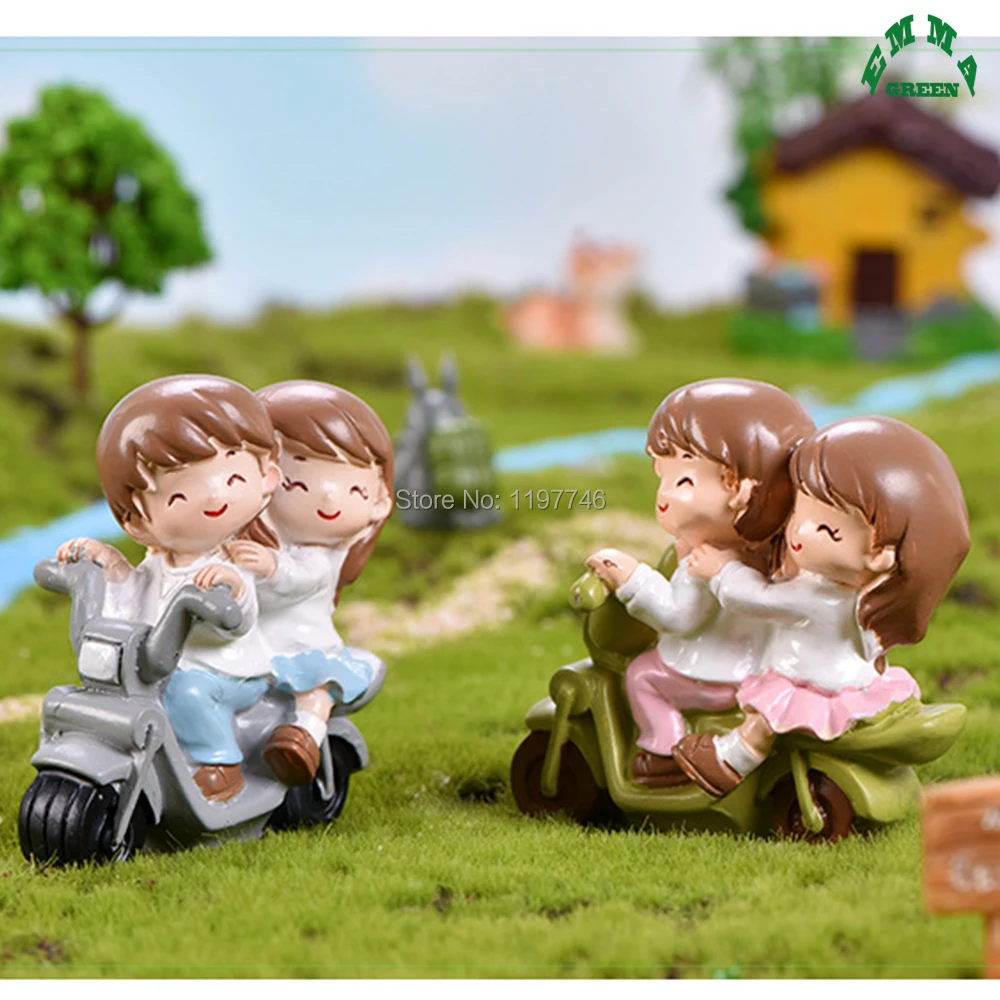 Micro Landscape Resin Decoration Microlandschaft cute Lover Figurine Micro Landscape for Home Decoration 2pcs Micro Landscape