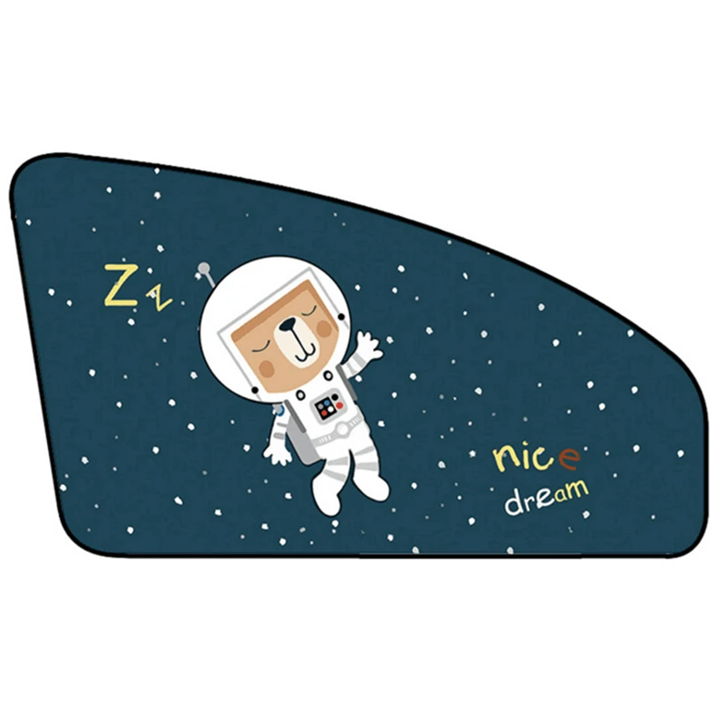 New Car Cartoon Cute Spaceman Magnet Side Window Sunshades Windshield Sunshade Rear Side Auto Window Sunshade Cover For Children