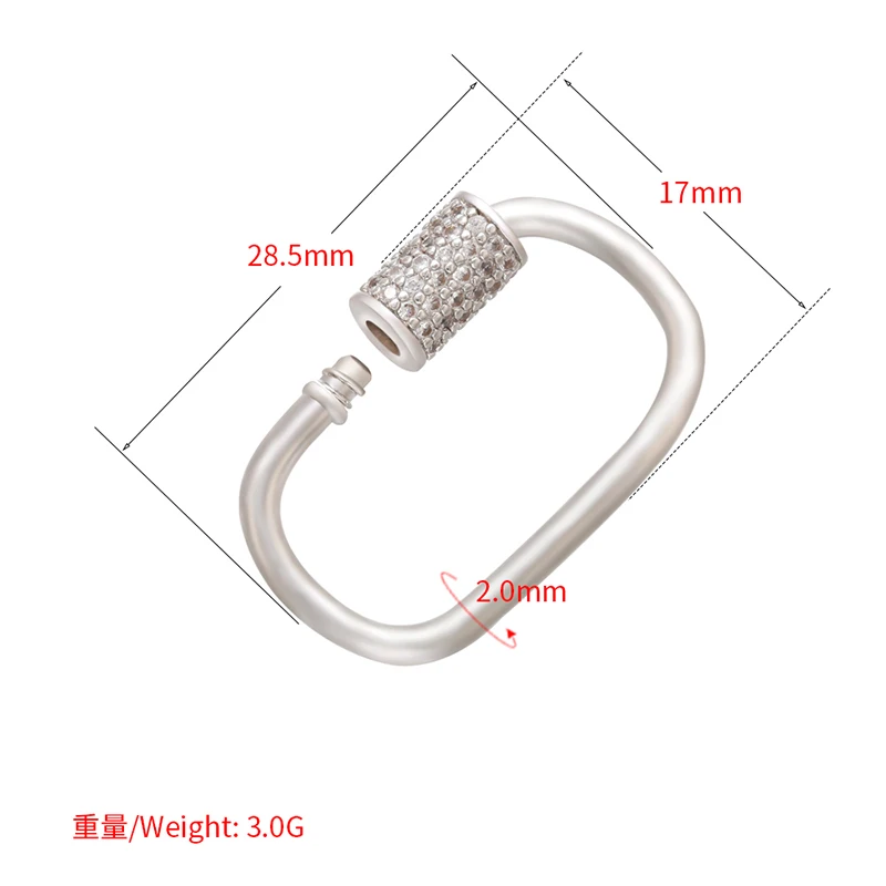 Pavé-Zirkonia 18K vergoldeter Karabinerverschluss DIY Schmuckzubehör für handgefertigte Halsketten- und Armbandkomponenten Schraubverschluss: VK106 – Detail 12