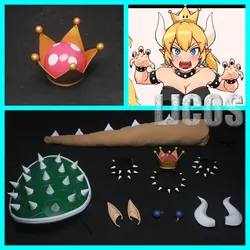 Bowsette Kuppa Koopa Hime Princess Cosplay Womanize Crown Earrings Horns Tail Ear Armor Choker Headwear Halloween Costume Props