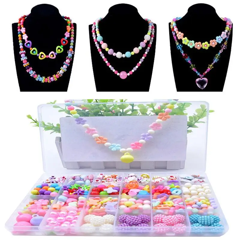 Kit de joyería hecho a mano, cuentas espaciadoras sueltas creativas, fabricación de manualidades, pulsera, collar, regalo