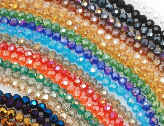 

et34r 3*4mm 1000pcs White black Mixed Color Faceted Quartz Rondelle glass Beads Bracelet DIY spacer crystal