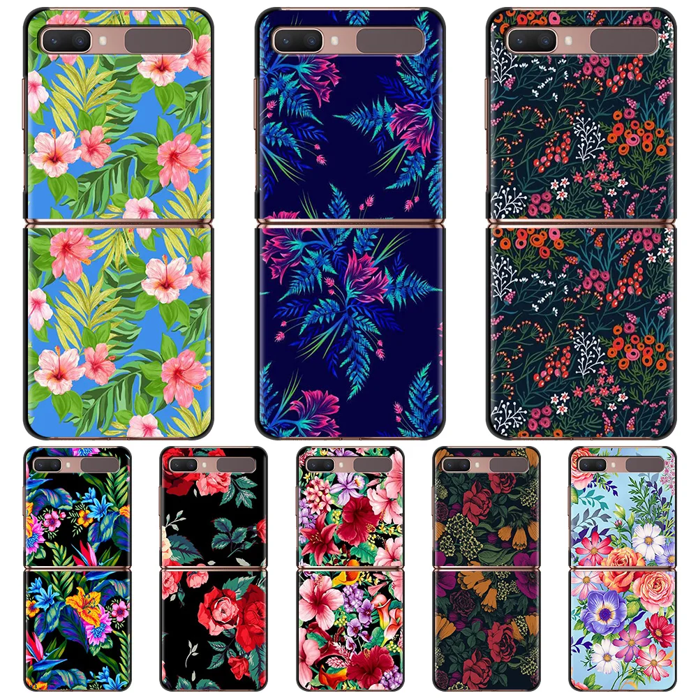 Case For Samsung Galaxy Z Flip 5 Z Flip 4 ZFlip ZFlip3 Z Flip 3 5G Flip3 Flip4 Hot Tropical Flowers Colourful Cover