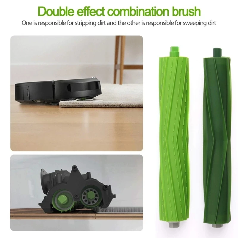 Hepa filtro + escova lateral + rolo de escova + sacos de pó, substituição para irobot roomba i7 e5 e6 i series. peças de reposição para aspirador de pó robô