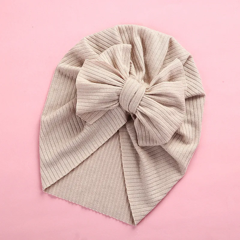 Baby Hat Big Bowknot Baby Girl Hat Solid Color Turban Knot Head Wraps Baby Kids Bonnet Beanie Newborn Photography Props