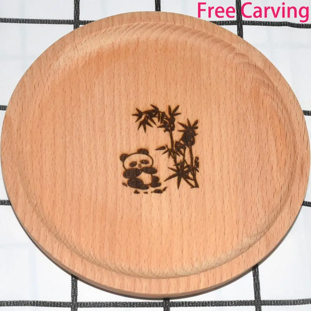 14cm Snack Plate Small Round Wooden Cake Fruits Dish Wood Sushi Board Wooden Tray  Personalized Tableware Customized Logo