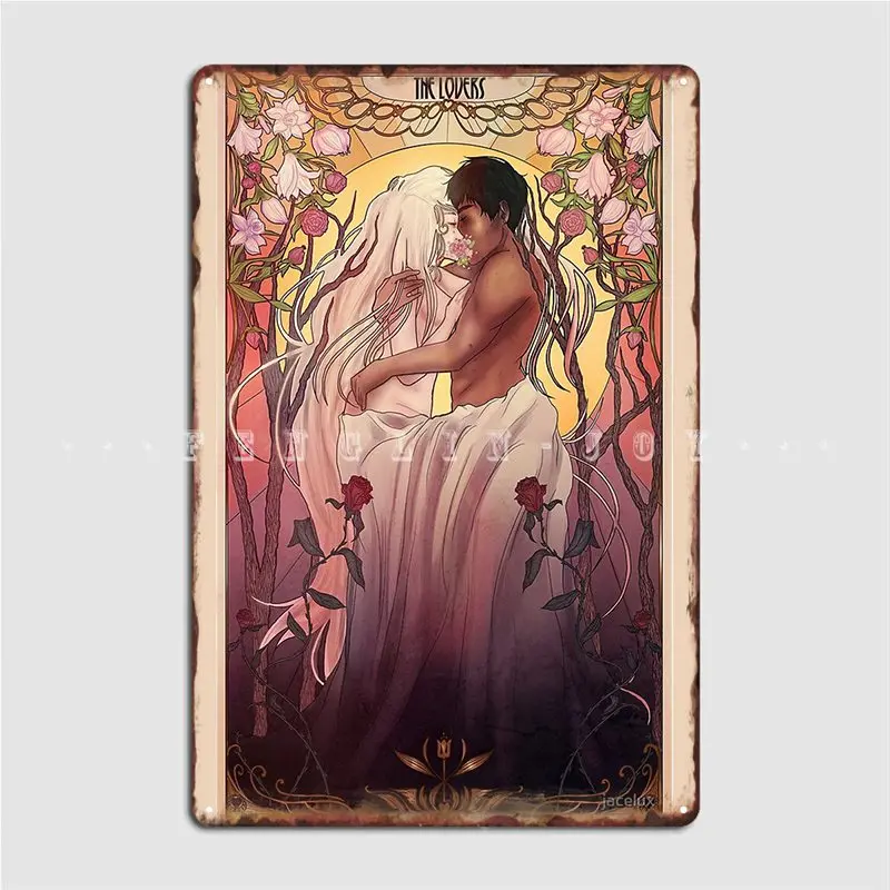 

Tarot The Lovers Metal Sign Home Retro Wall Decor Wall Cave Tin Sign Posters