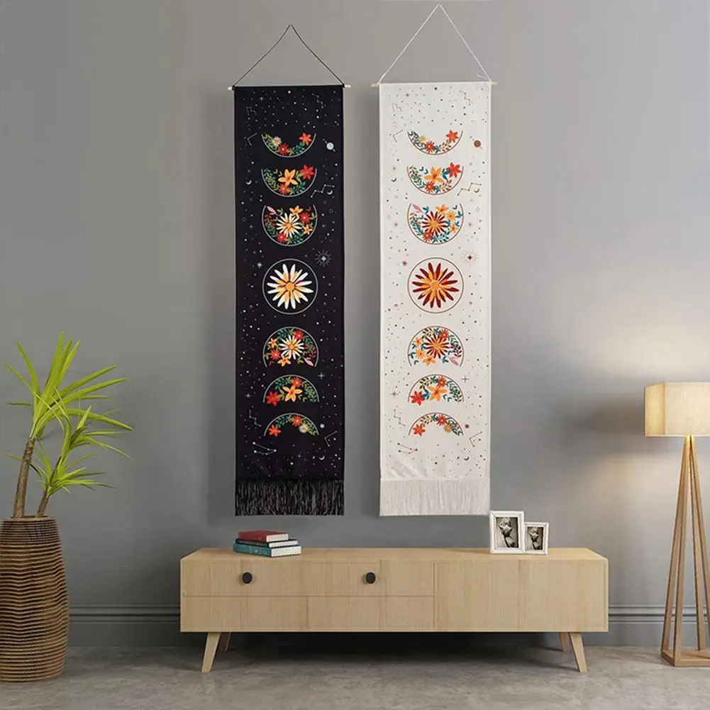 Moon Phases Tapestry Nine Phases Of The Full Growth Cycle Of The Moon Modern Home Wall Art Hanging Decor