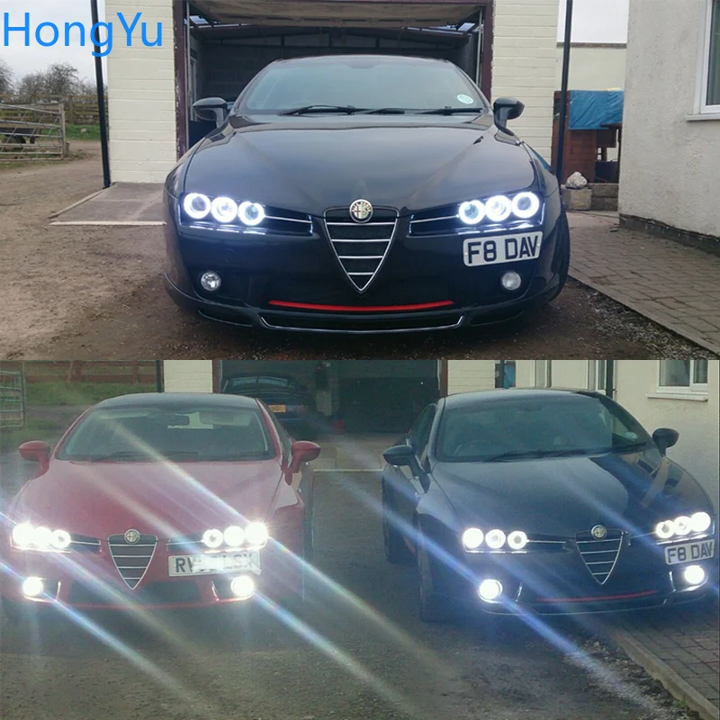 6szt Super Bright White Color 3528 SMD Led Angel Eyes zestaw świateł do jazdy dziennej DRL dla Alfa Romeo 159 2005-2011 Car Styling