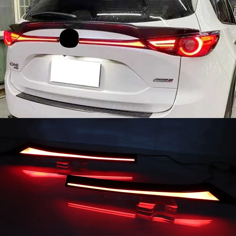 

2PCS LED Reflector for Mazda CX-5 CX5 2017-2020 Car Tail Light Rear Bumper Light Rear Fog Lamp Brake Light