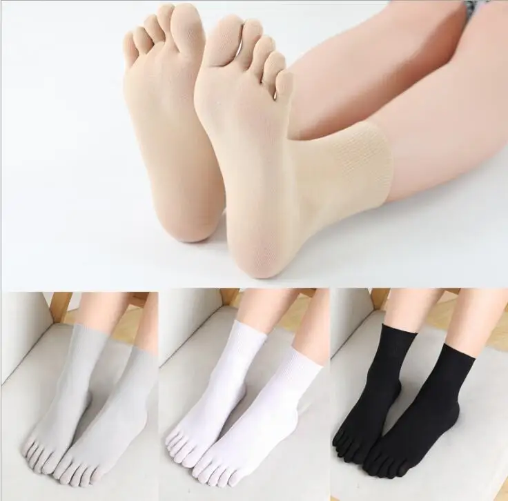 Unisex 4 cores inverno sólido feminino veludo separado cinco dedos dos homens sexy meias de náilon pé fetiche wear