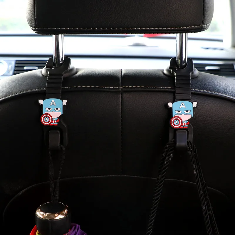 2 Pcs Disney Stitch Mickey Mouse Car Seat Rear Hanger Bag Hook Car Hook Universal Hanger Bag Holder Anime Figure Toys Gifts