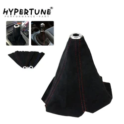 HYPERTUNE - Universal Jdm Black Suede Shift Boot For MT/AT Manual Shift Gear Cover Shifter Stitch For Honda Civic 99-00 HT-SBC11