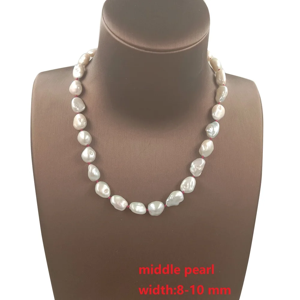 30-54 CM 100% nature FRESHWATER PEARL NECKLACE ,baroque pearl choker necklace with nice clasp,7-14mm , color thread OEM WELCOME