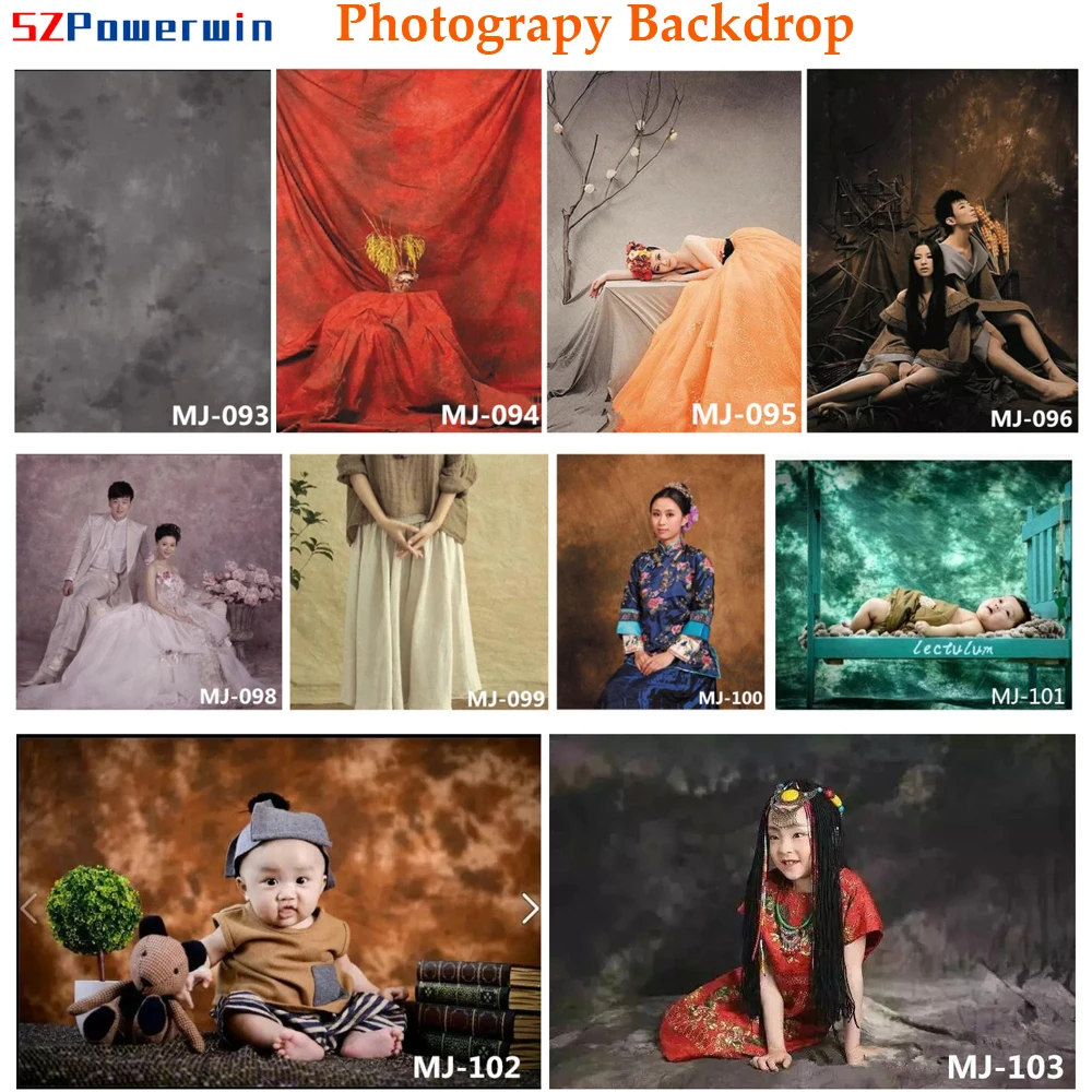 SZPowerwin 2x3m 3x3m 3x5m 3x6m Cotton Muslin Photography Backdrop Cloth Photo Studio Background Chroma Key Christmas Party Kids